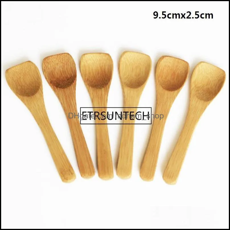 8 Size Small bamboo Spoons Natural Eeo-Friendly Mini Honey Spoons Kitchen Mini Coffee Teaspoon Kids Ice Cream Scoop 9~16cm RRA6780