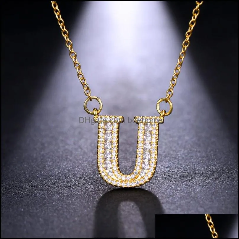 wholesale fashion diamond initial necklace crystal rhinestone initial necklace