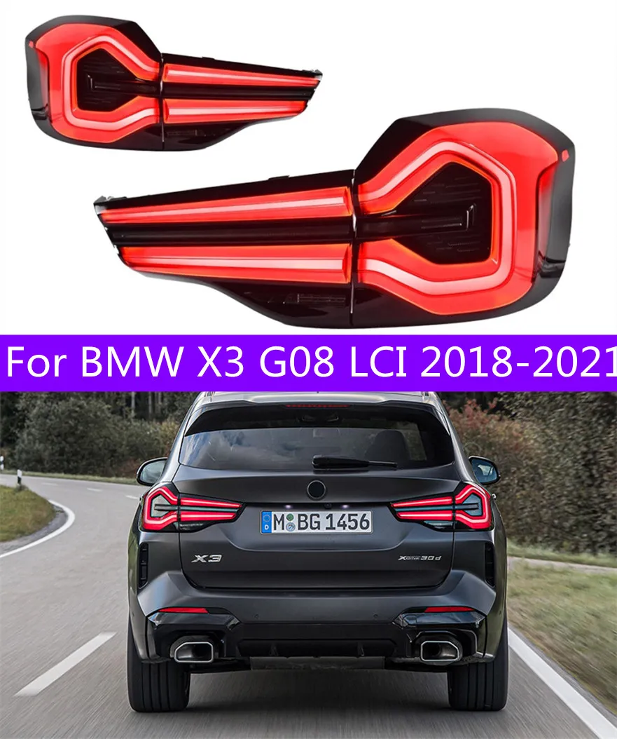 BMW X3 G08 LCIテールライト20 18-2021 LED DRLランニングシグナルブレーキ反転駐車場灯台フェイスリフトのテールライト