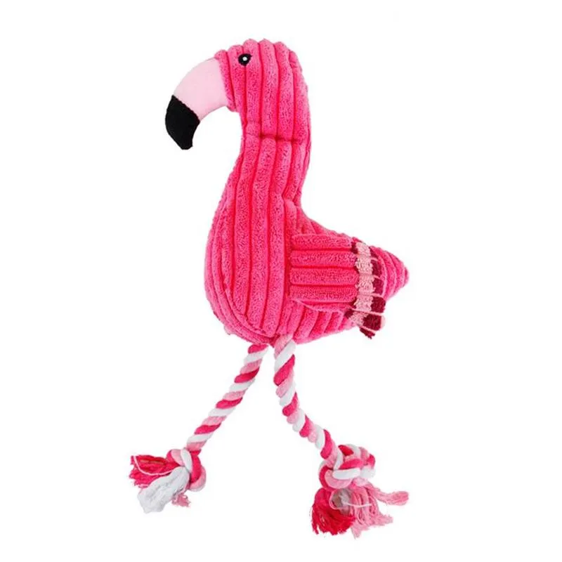 Hot Dog Toys Soft Stuffed Pink Flamingo Screaming Dog Toy For Small Large Dogs Sound Puppy Toy Plush Squeak Flamingos Pets Toys