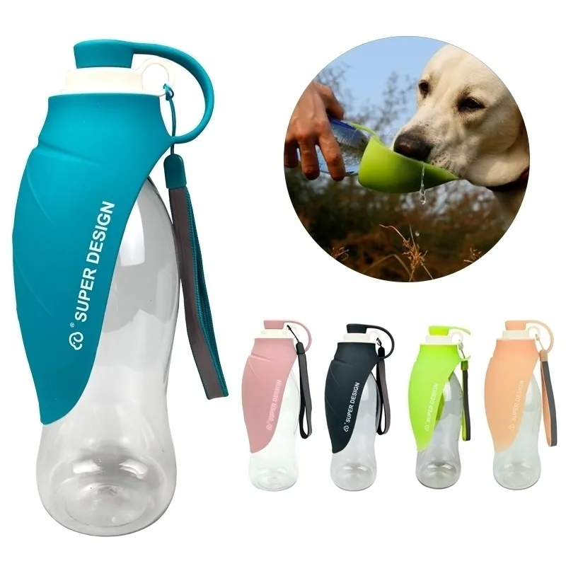 Dog Water Bottle Pet Foldbar Dispenser Feacher Container Soft Silicone Travel Bowl for Puppy Cat Drinking Outdoor Y200917