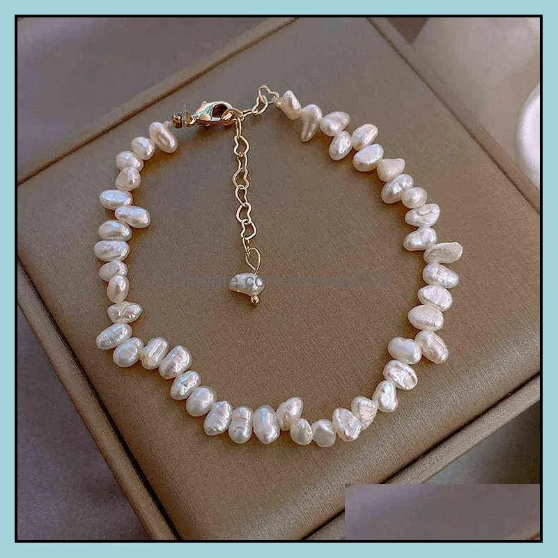 Bracelets Womens Womenwater Pearl Bracelet Natural White Pure White Fashion Jewelry Necessidades diárias 2022 220302 Drop Delivery 2021 Cha