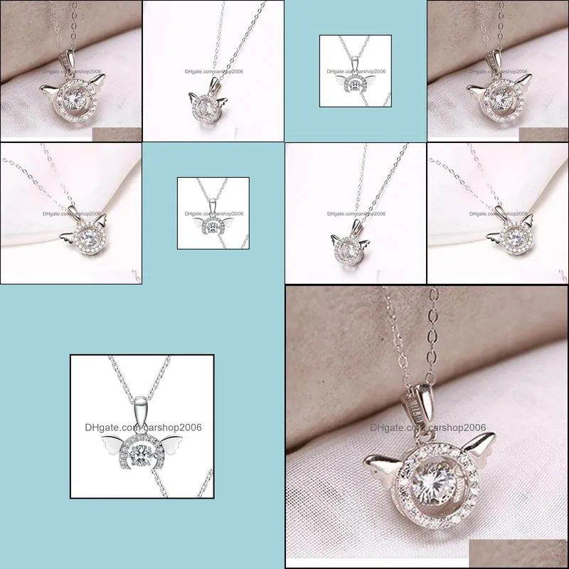 angel wings necklaces trend cute 925 heartbeat beating heart necklace carshop2006