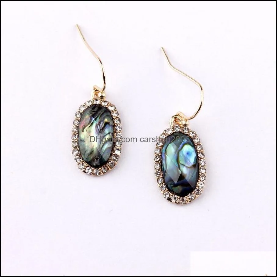 gold designer faceted acrylic oval charms earrings for women small rhinestone resin dangle earring boutique jewelry christmas gifts