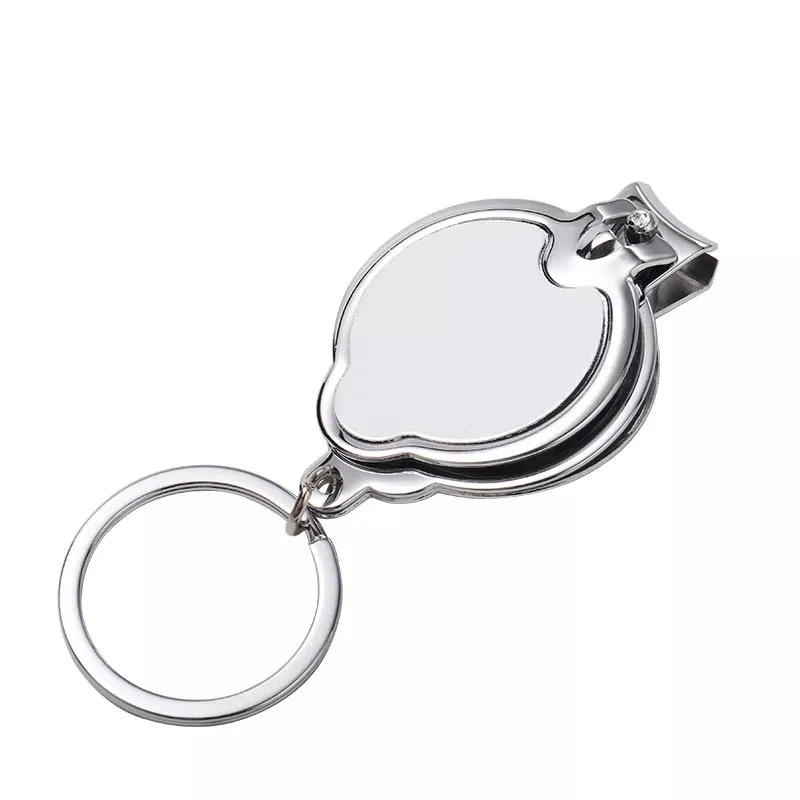Sublimation Blank Nail Clipper Multi-Functional Metal Bottle Opener Keychains Aluminum Heat Transfer Keychain Blanks