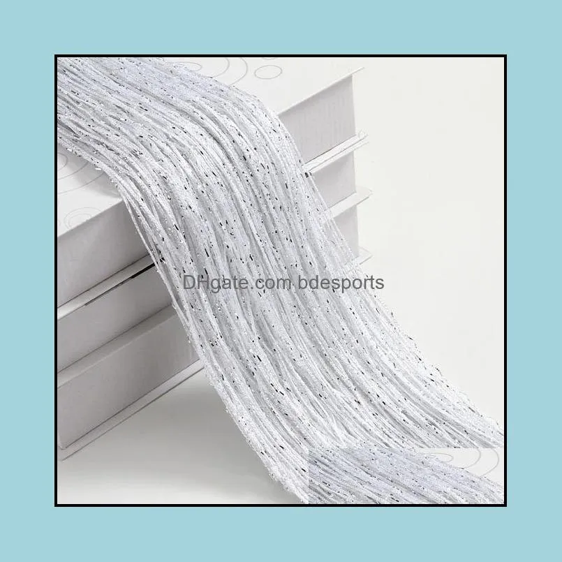 Glitter String Door Curtain Solid color Curtains Stripe White Blank Gray Classic Line Drape Window Panel Blind Valance Room Divider Home