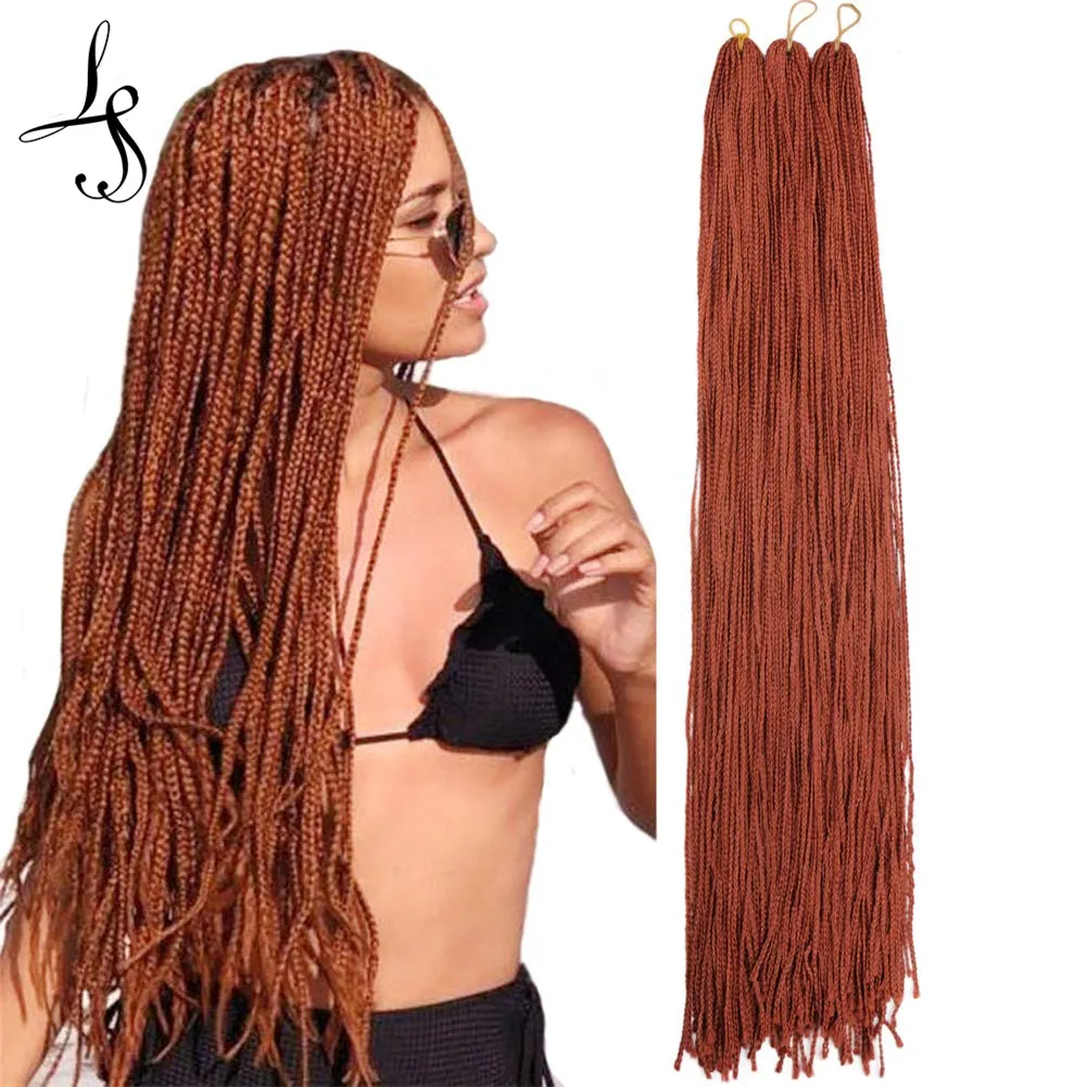 28" caixa de crochê Zizi tranças de cabelo 24 raízes/pçs pequena extensão de cabelo sintético para mulheres LS09