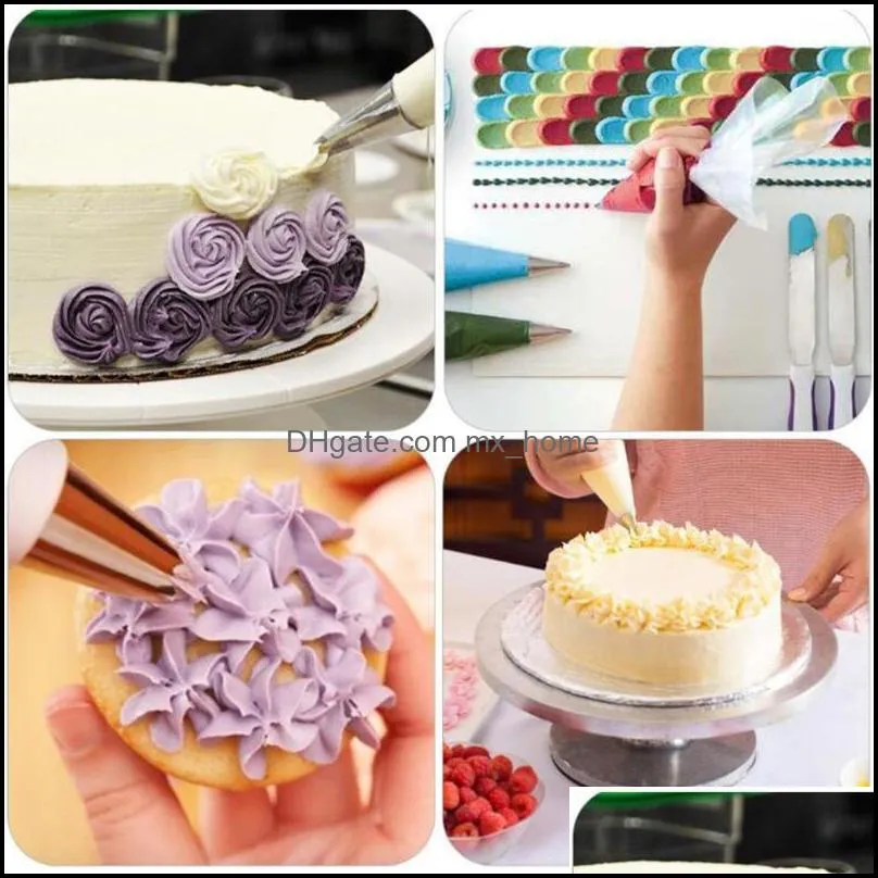 baking & pastry tools cake decorating set 46pcs/set stainless nozzles turntable tube fondant tool for cakes