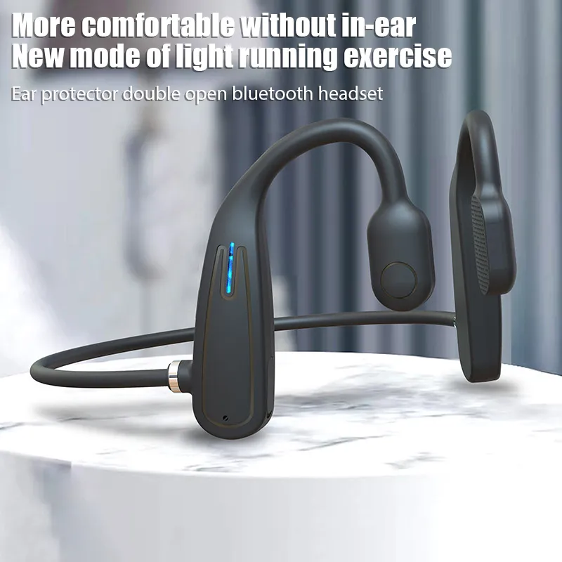 Luftledning Fone Bluetooth Earphones Tr￥dl￶sa h￶rlurar Sport TWS tr￥dl￶sa Bluetooths headset inte benledningar ￶ronsn￤ckor