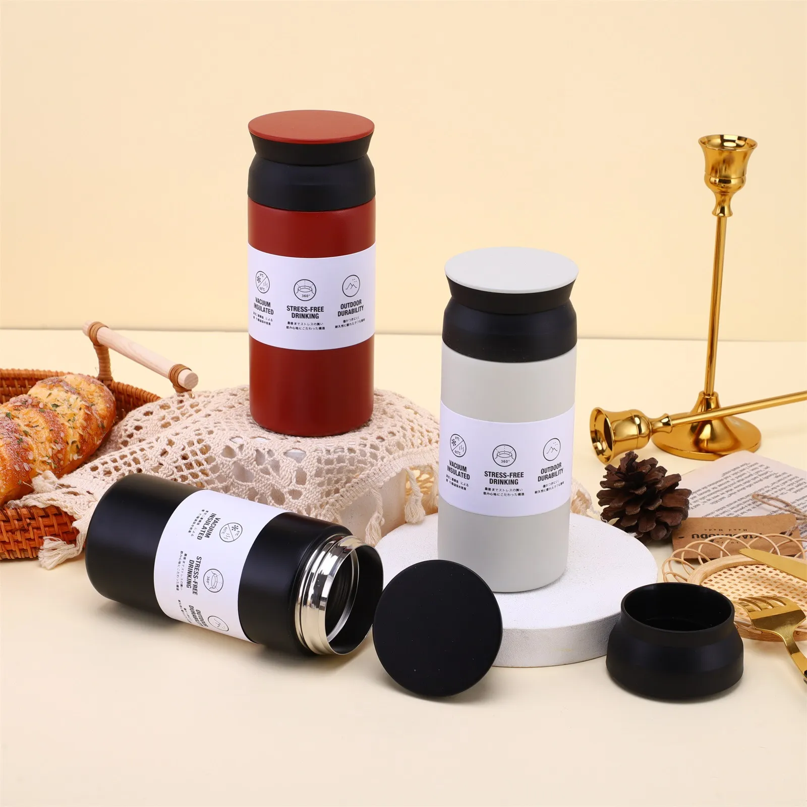 304 Rostfritt stål Thermos Cup Portable Healthy Coffee Cup Simple Fashion Commonying Cups Logo Factory Direct Supply