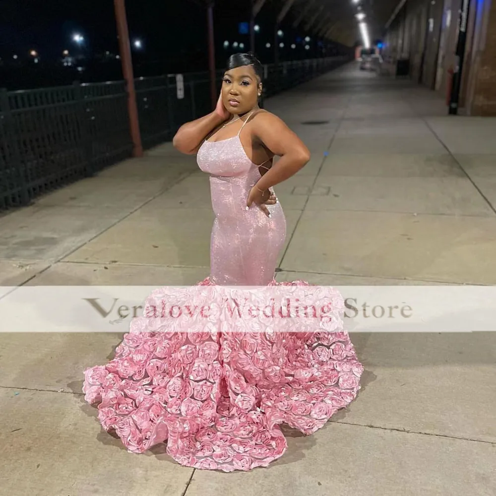 Spaghetti Strap Pink Sequin Pink Sparkly Prom Dress For Women Perfect For African Occasions Parties Galas And Cocktail Events From Veralove999 99.78 DHgate.Com