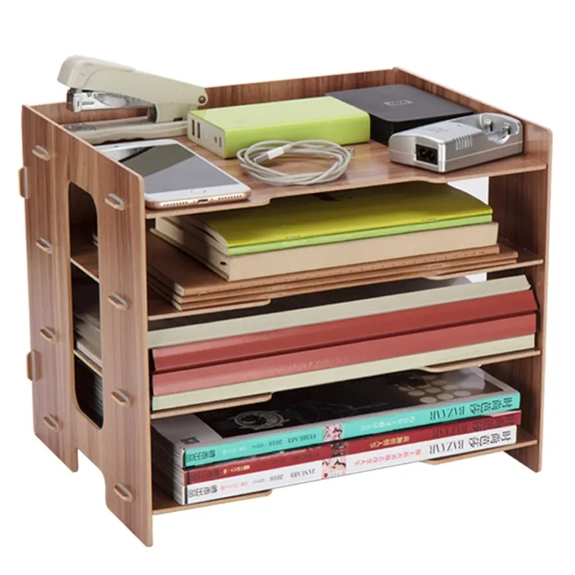 Organizador De Escritorio De Oficina De Color De Madera: Archivo