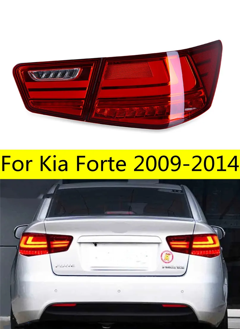 Luz traseira do diodo emissor de luz para kia forte 2009-2014 traseira nevoeiro led dinâmico pisca luzes do carro conjunto das luzes traseiras reversas