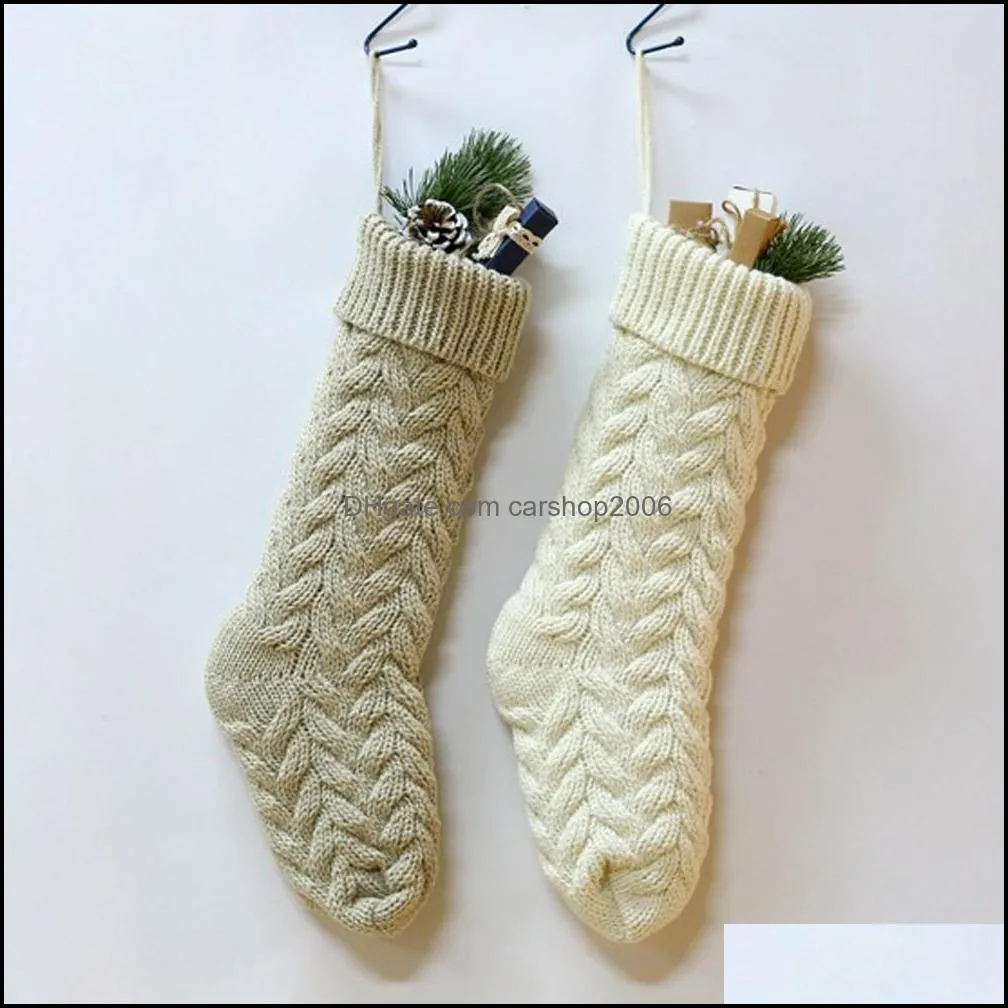 By Sea Knitting Christmas Stocking 46cm Gift Stocking-Christmas Xmas Stockings Holiday Stocks Family-Stockings indoor decoration