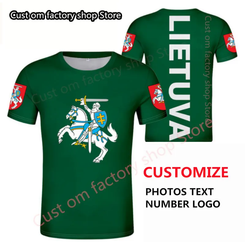 Litvanya t gömlek diy ücretsiz özel ülke adı numarası ltu t shirt ulus bayrağı lt ietuva Lietuvos litvanya basılı p o kıyafetler 220616