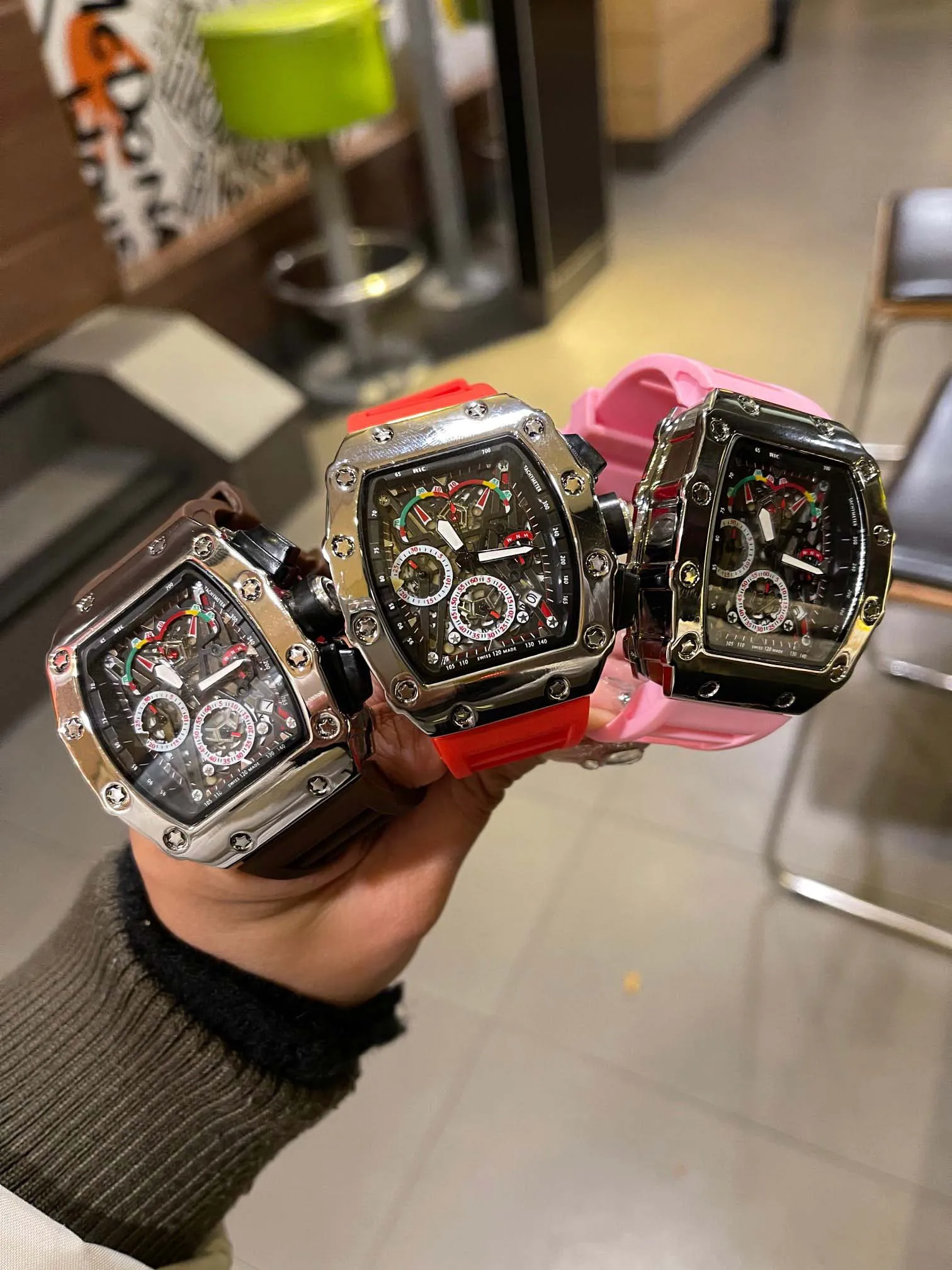 NAVIFORCE Orologio Uomo Sportivo Rettangolare - Cronografo Al Quarzo, Impermeabile 30m, Luminescente, Calendario, Cinturino In Silicone