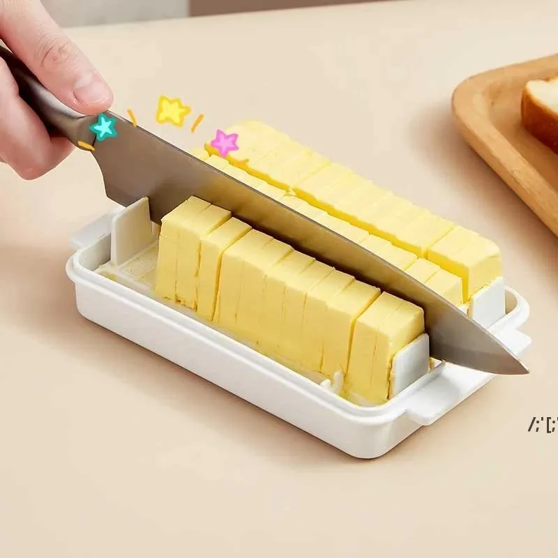 Boîte de rangement de coupe de beurre de pain stockage de fromage de karité transparent réfrigérateur boîte de nourriture outil CCB15363