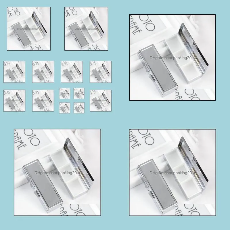 100PCS Pill box Silver Blank Rectangle Metal Pill Container Free Shipping