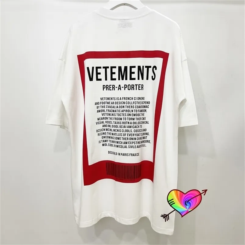 Vetements Scare Vetements T-Shirt Men نساء كبيرات من طوق الظهر ، خطاب مطرز ، TEEE TOEPS TOEPS 220707