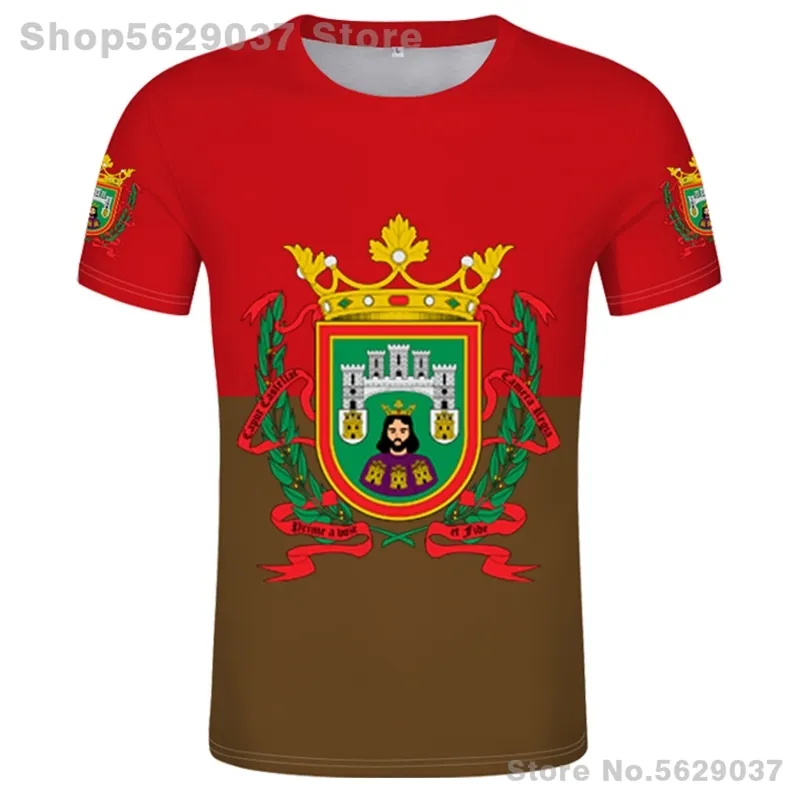 Burgos-Flagge 3D-gedrucktes T-Shirt, kostenlos benutzerdefiniertes T-Shirt mit Burgos-Provinzflagge, Sommer-Sweatshirt, Teamkleidung 220702