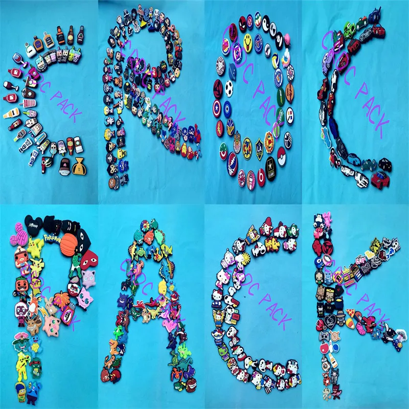 El logotipo de CROC PACK contiene varias series de amuletos para zapatos, paquetes de cartas
