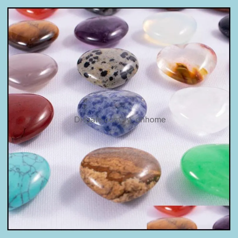 25mm Love Hearts Natural Crystal Stone Craft Ornaments Quartz Healing Crystals Energy Reiki Gem Living Room Decoration