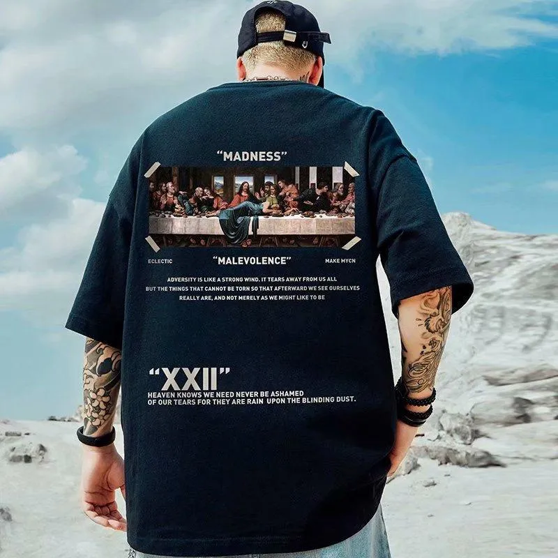 Wholesale Harajuku Streetwear Mens T Shirt The Last Supper Print, Short  Sleeve Hip Hop Casual Oversize Anime Tee From Peanutoil, $10.26 | DHgate.Com