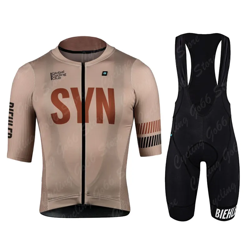 BIEHLER Maillot à manches courtes SYN Ensemble de vêtements de cyclisme d'été Uniforme de vélo Équitation Sportwear Bib Pants VTT Maillot roupa Ciclismo 220618