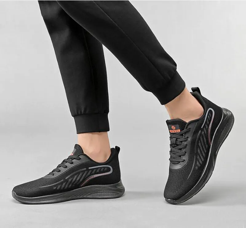 Luxury Autumn Men Dress Shoes Magnetic Running Sneaker Refined Low Tops Elastic Band Mesh Breathable Design Lightweight Striding Comfy Run Fitness Trainers EU 39-44