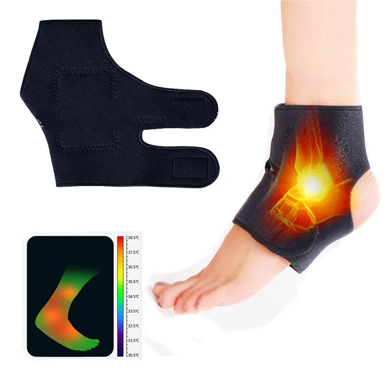 Supporto per caviglia 1 paio tormalina autoriscaldante terapia magnetica piede massaggio alla caviglia cintura tutore termico fitness pad