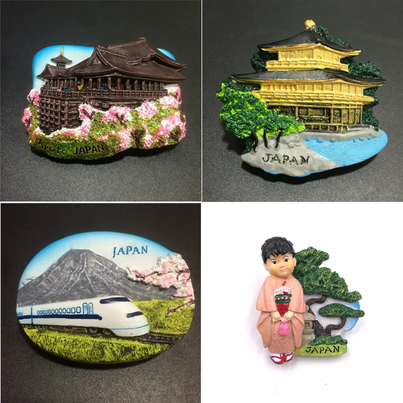 Japan Landscape Fujiyama Fridge Magnet Kitchet Home Decor Resin Tokyo Japanese Kimono Réfrigérateur Autorilles Aimants Souvenirs C3