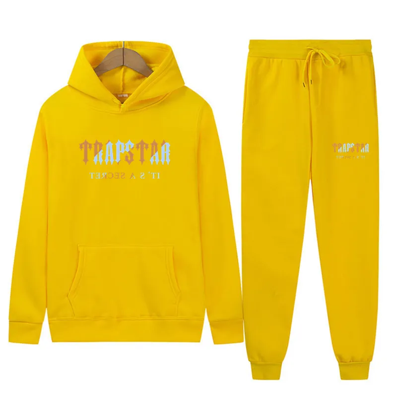 DHgate Trapstar Tracksuits Brand Printed Sportswear Men Winter Plus Size Women Clothing Loose Hoodie Sweatshirt Pants Jogging Set Apparel