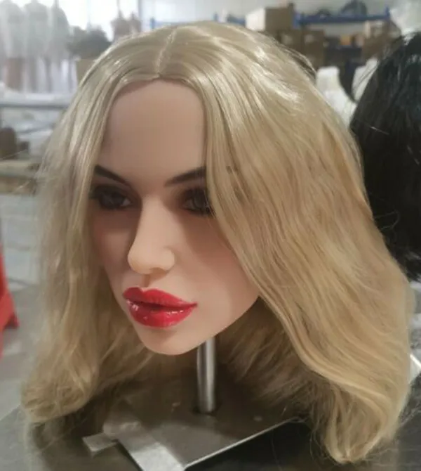 a Sex Doll of sale Real TPE Head New Mouth Toys Only Blonde Hair 3EJF