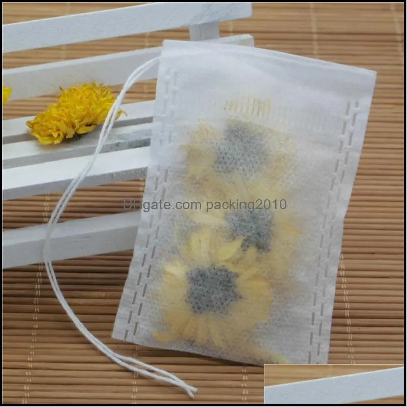 100Pcs Disposable Tea Filter Bags Coffee Tools Non-Woven Empty Strainers With String Filters Bag for Loose Leaf