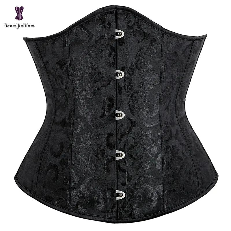 Jacquard Underbust Corset Floral Push Up Boned Bustier Gothique Korsett for Women Busk Gorset Plus Korse Sexy