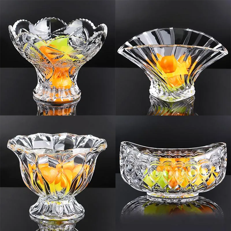 Bouteilles de stockage Pots Creative Cristal Verre Assiette De Fruits De Mode Yuanbao Bol Seau Style Européen Salon PlateStorage