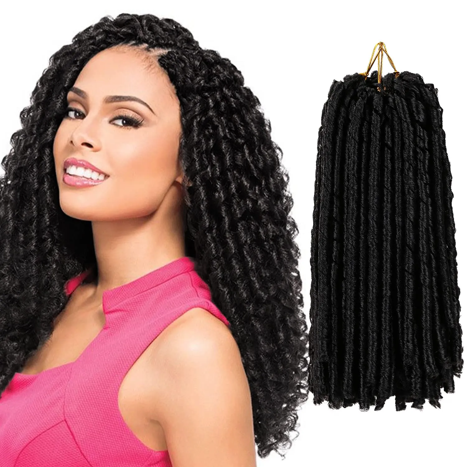 14 Polegadas Dreads Macios Dreadlocks Cabelo Ombre Crochet Braids cabelo 30 Suportes/Pacote Tranças Sintéticas Extensões de Cabelo LS07