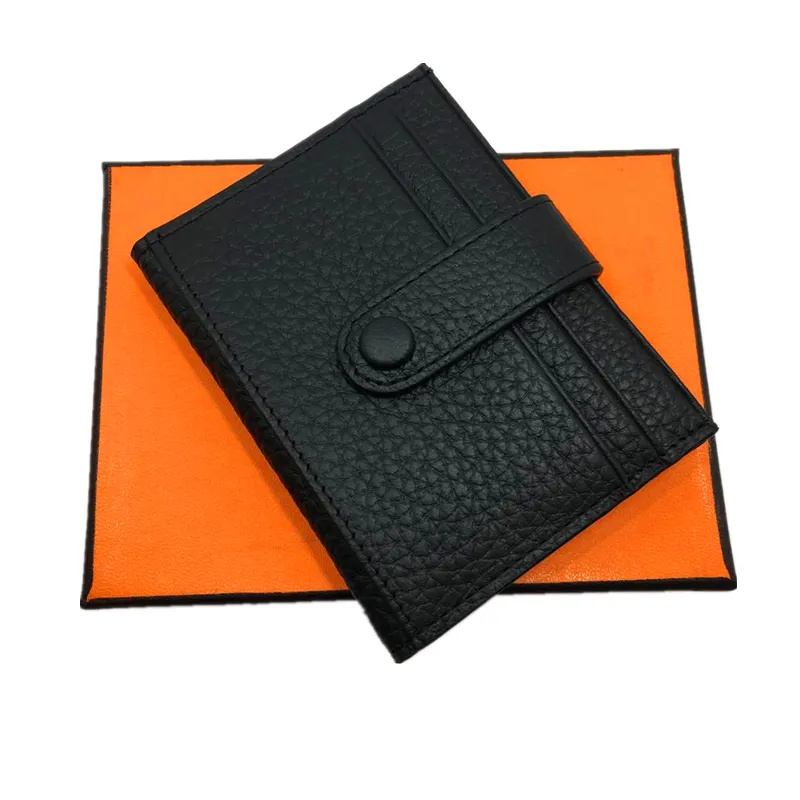 Carteira de couro genuíno titular do cartão de crédito de alta qualidade clássico hasp designer masculino bolsa feminina 2023 nova moda comercial carteira de identidade carteira pequena bolsa de bolso