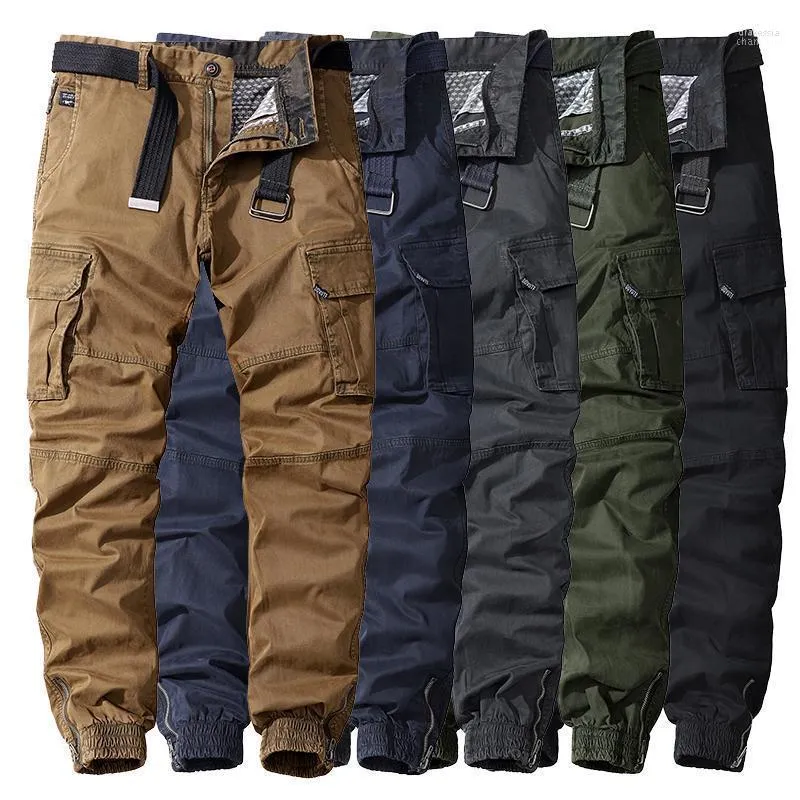 Pantalon homme militaire hommes décontracté coton couleur unie salopette Jogging randonnée en plein air pantalon multi-poches travail hommes Drak22