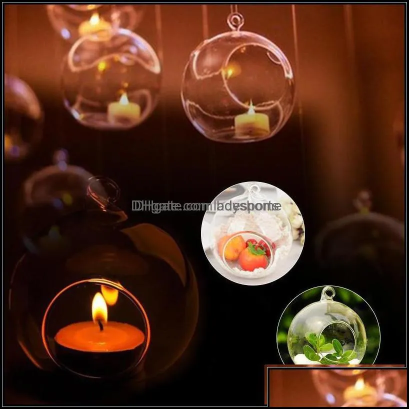 Holders Décor & Gardenclear Hanging Candle Tea Light Holder Candlestick Home Wedding Party Dinner Decor Round Glass Air Plant Bubble