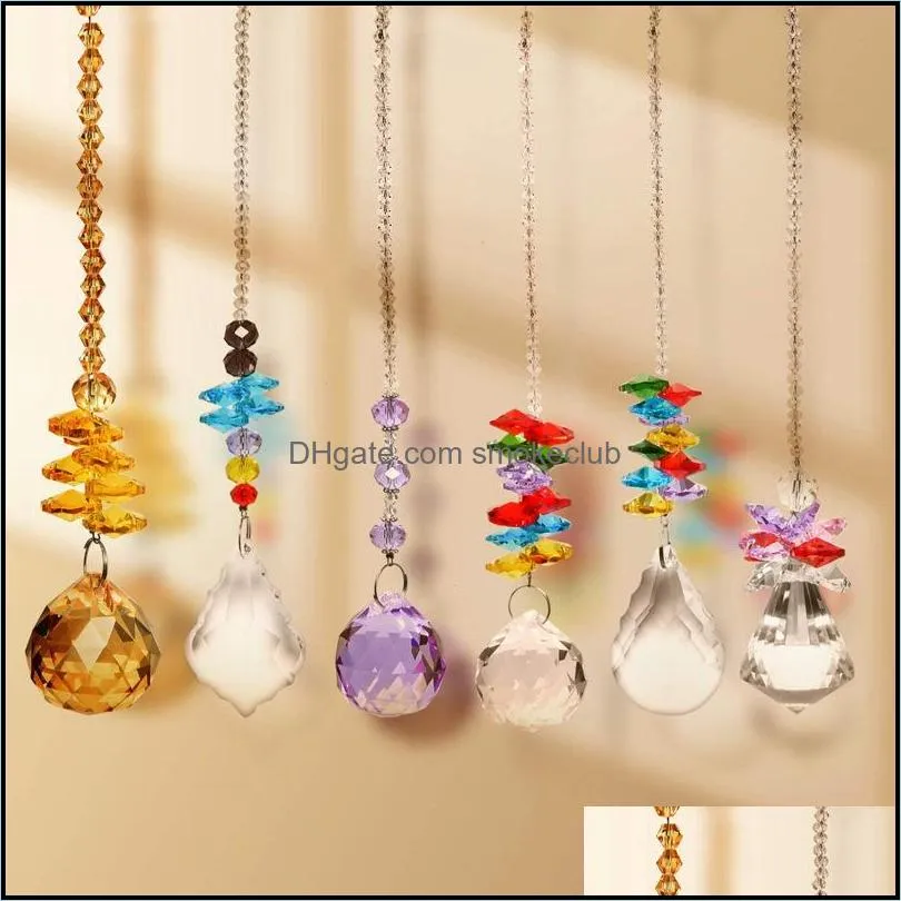 NEWColorful Crystal Chandelier Lamp Lighting Drops Pendants crystal prism hanging ball Glass Prisms Parts Home Decoration RRA10401