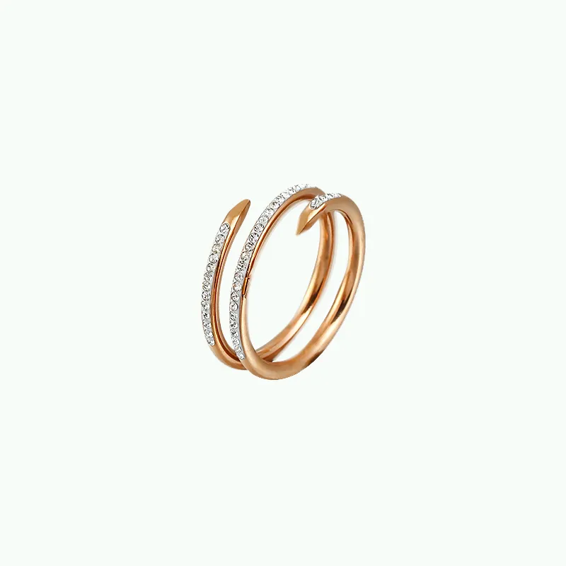 Banda per unghie anello anello femminile in acciaio inossidabile designer con anelli di diamanti uomo regalo di gioielleria da sposa
