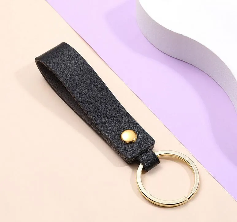 PU Leather Keychain Metal Keyring Car Keychains Lover Pendant Personalise Gift Key Chain Wholesale