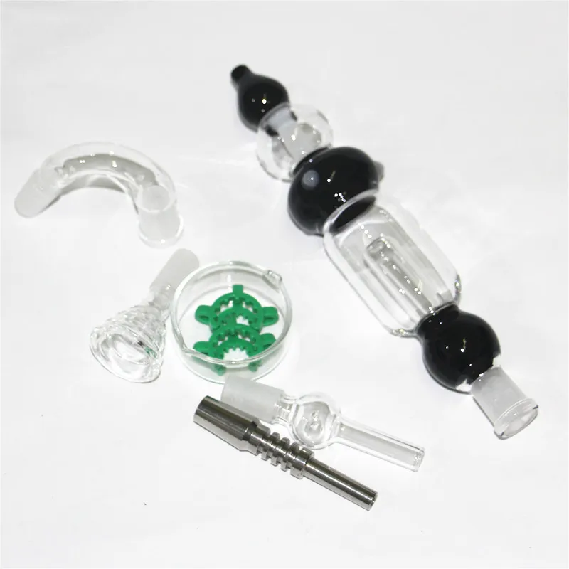 Hookah Nectar Bong Kit Glass Ti Netor de unhas Tubos de titânio Fumando tubos de água