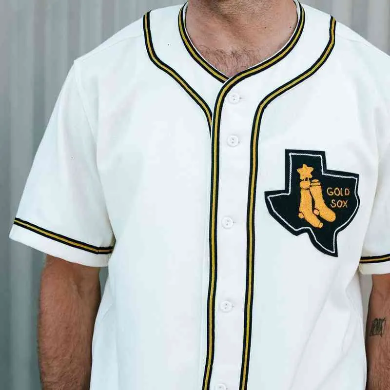 Amarillo Gold Sox 1961 Home Jersey 100% Stitched Embroidery s Vintage Baseball Jerseys Custom Any Name Any Number