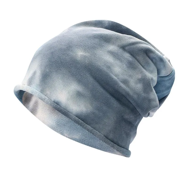 قبعة TIE TIE-DYE CAPS الخريف الإناث غير الرسمي الموضة القاع في الهواء الطلق في الهواء الطلق كومة رأس كبيرة Chapeu feminino 2022