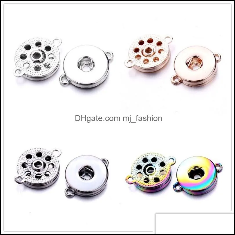 Metal 18MM Ginger Snap Button Base Pendant charms for DIY Snaps Necklace Bracelet Earrings Jewelry accessorie