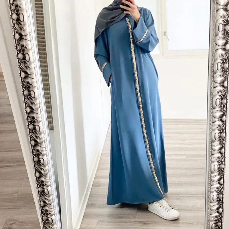 Vêtements ethniques robe musulmanes femmes Turquie Abaya Dubai Sequin Summer Eid Mubarak Abayas Hijab Robes arabe Islamic de Moda Musulmana
