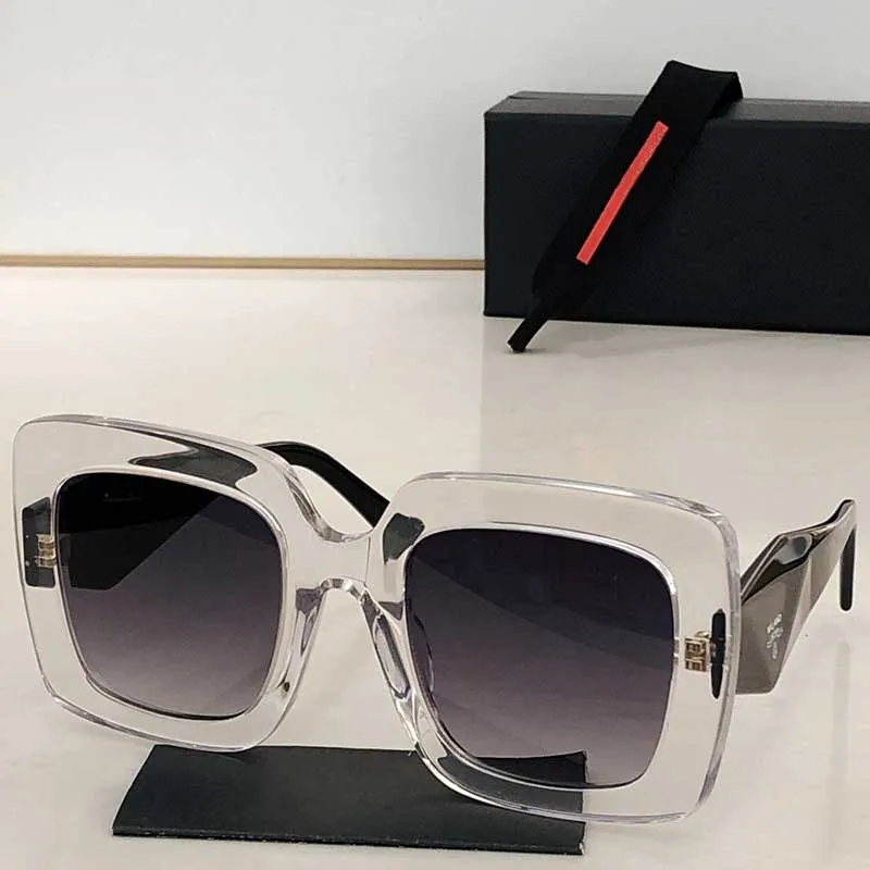 Mode solglasögon pr26ys kvinna designer glasögon transparent platta ram fyrkantig storlek 52-21-145 UV400 skyddslinser semester bälte ursprungliga låda