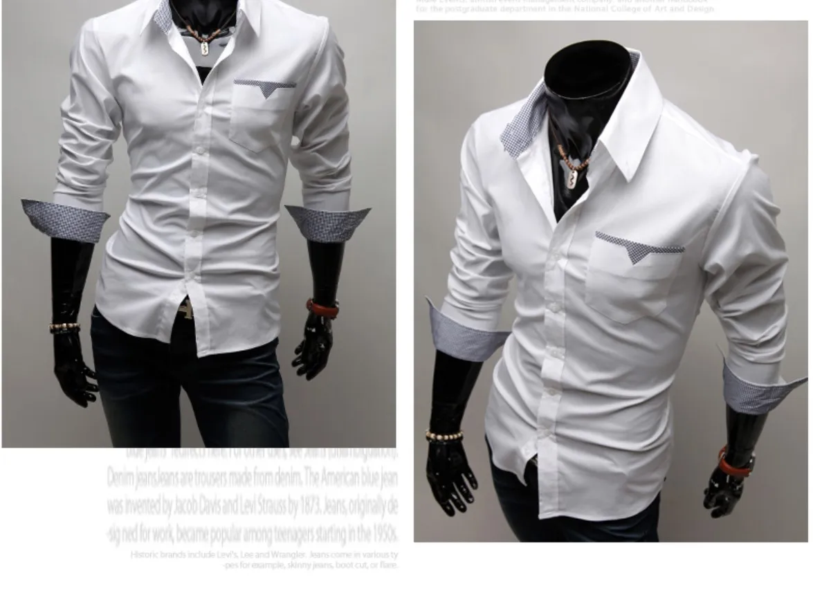 Modisches Herrenhemd mit langen Ärmeln, klassisches Hemd mit Taschenbesatz, Herrenhemden, schmales Herrenhemd
